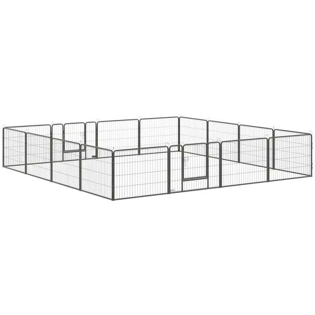 pawhut-parc-pour-chien-m-tallique-16-panneaux-60-cm-haut-int-rieur-ext-rieur-ave image 1