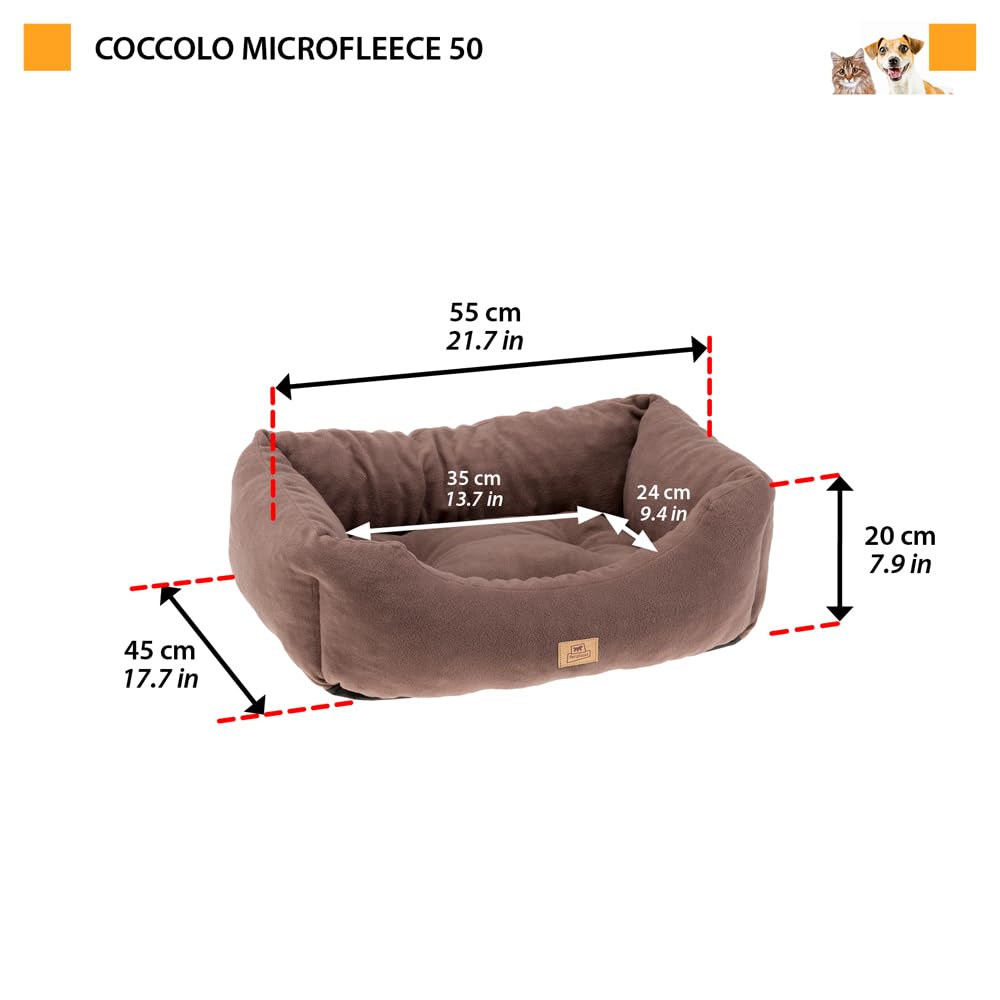 ferplast-coccolo-microfleece-50-canap-lit-pour-chiens-et-chats-taupe-55x45x20-cm image 2
