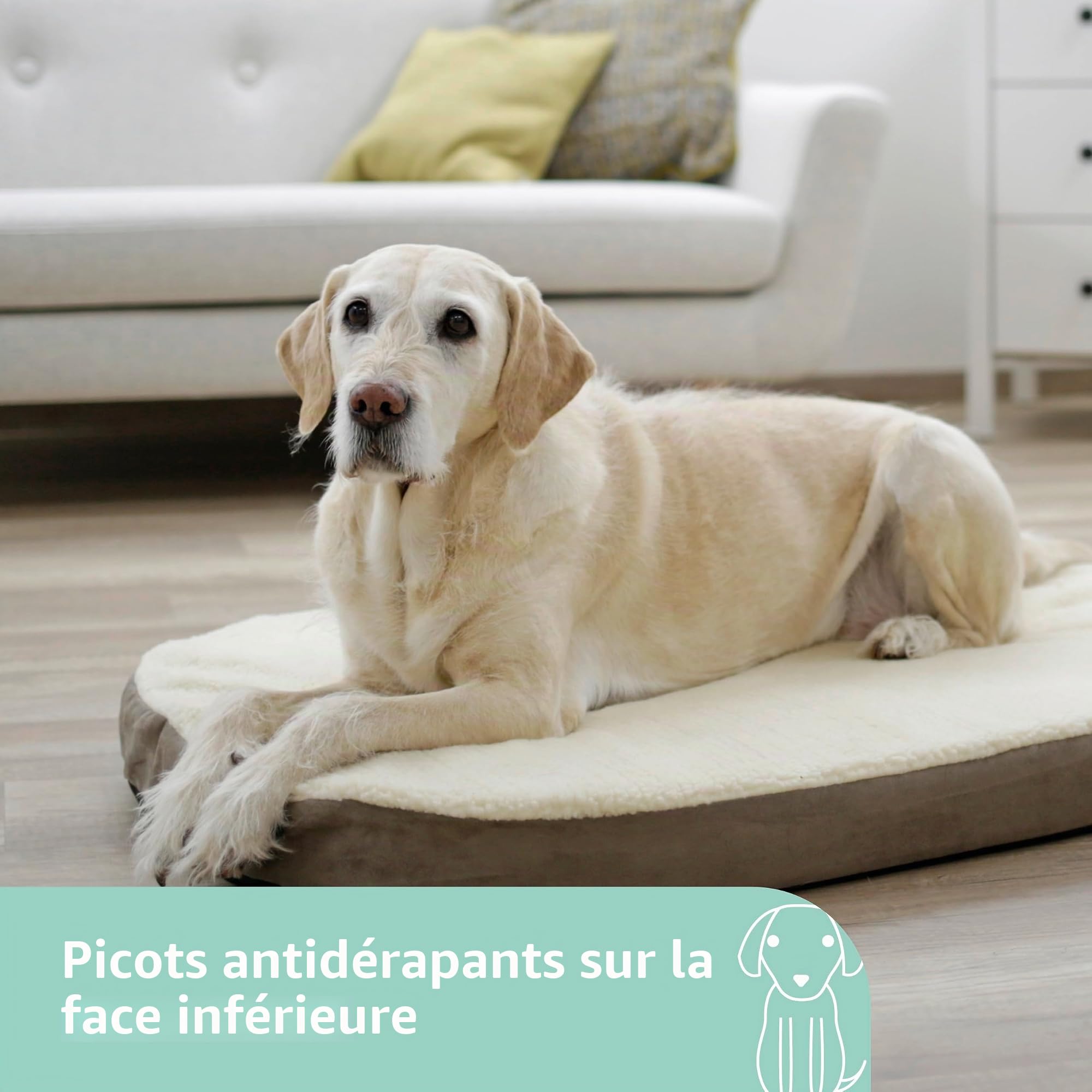 kerbl-matelas-m-moire-de-forme-ovale-pour-chien-100-x-65-x-8-cm-gris-beige image 3