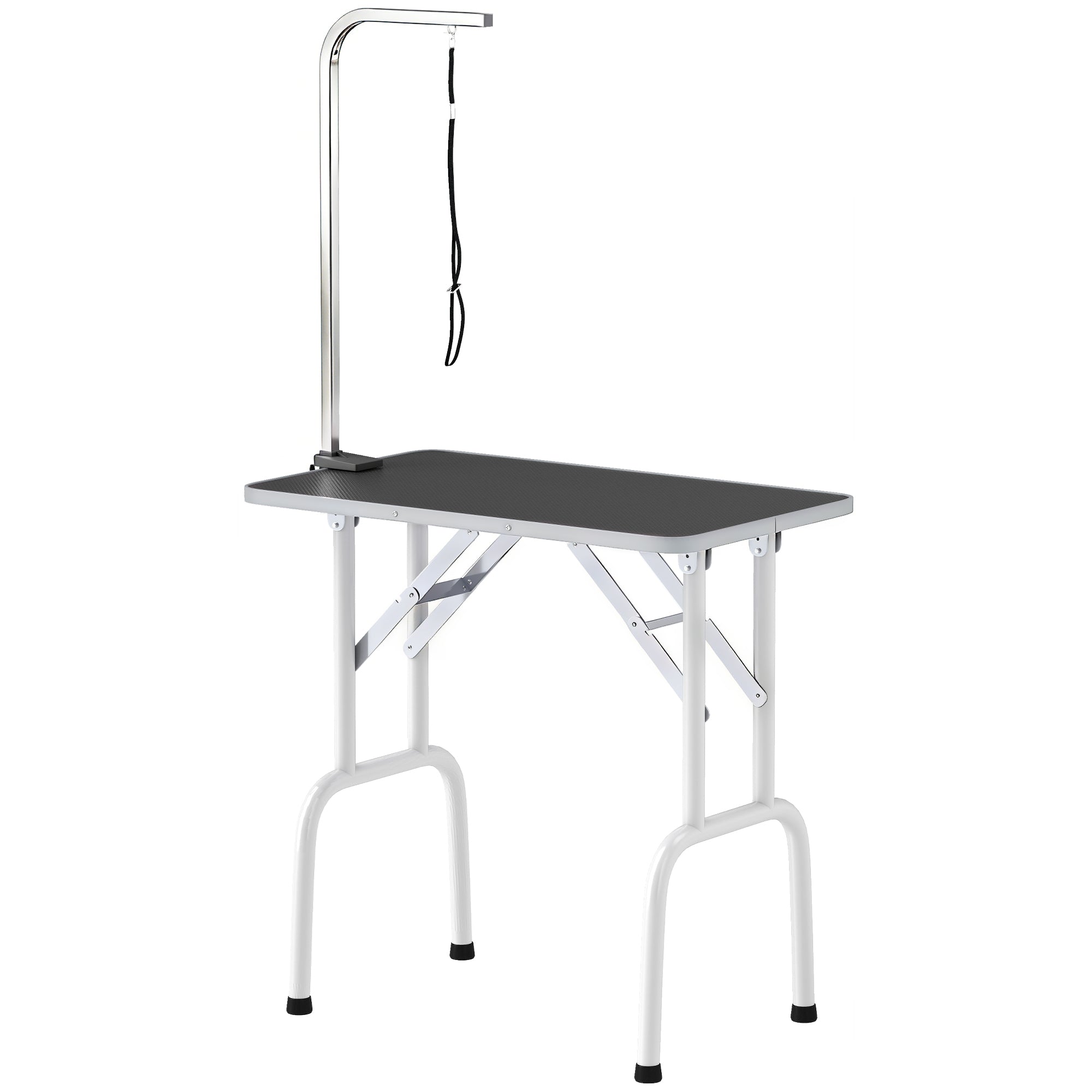 pawhut-table-de-toilettage-chien-pliable-81-cm-avec-bras-r-glable-20-60-cm-noire image 2