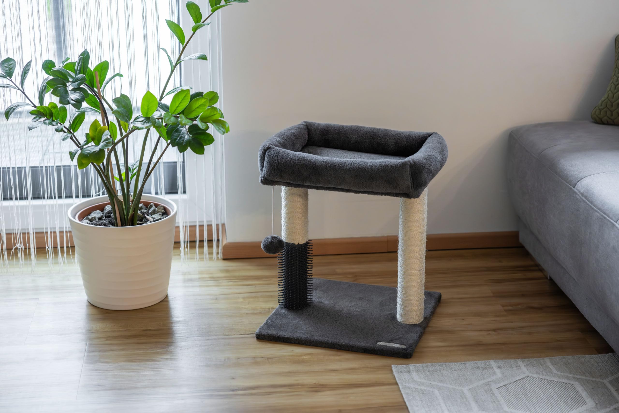 kerbl-pet-arbre-chat-rosi-gris-48-cm-avec-griffoir-sisal image 5