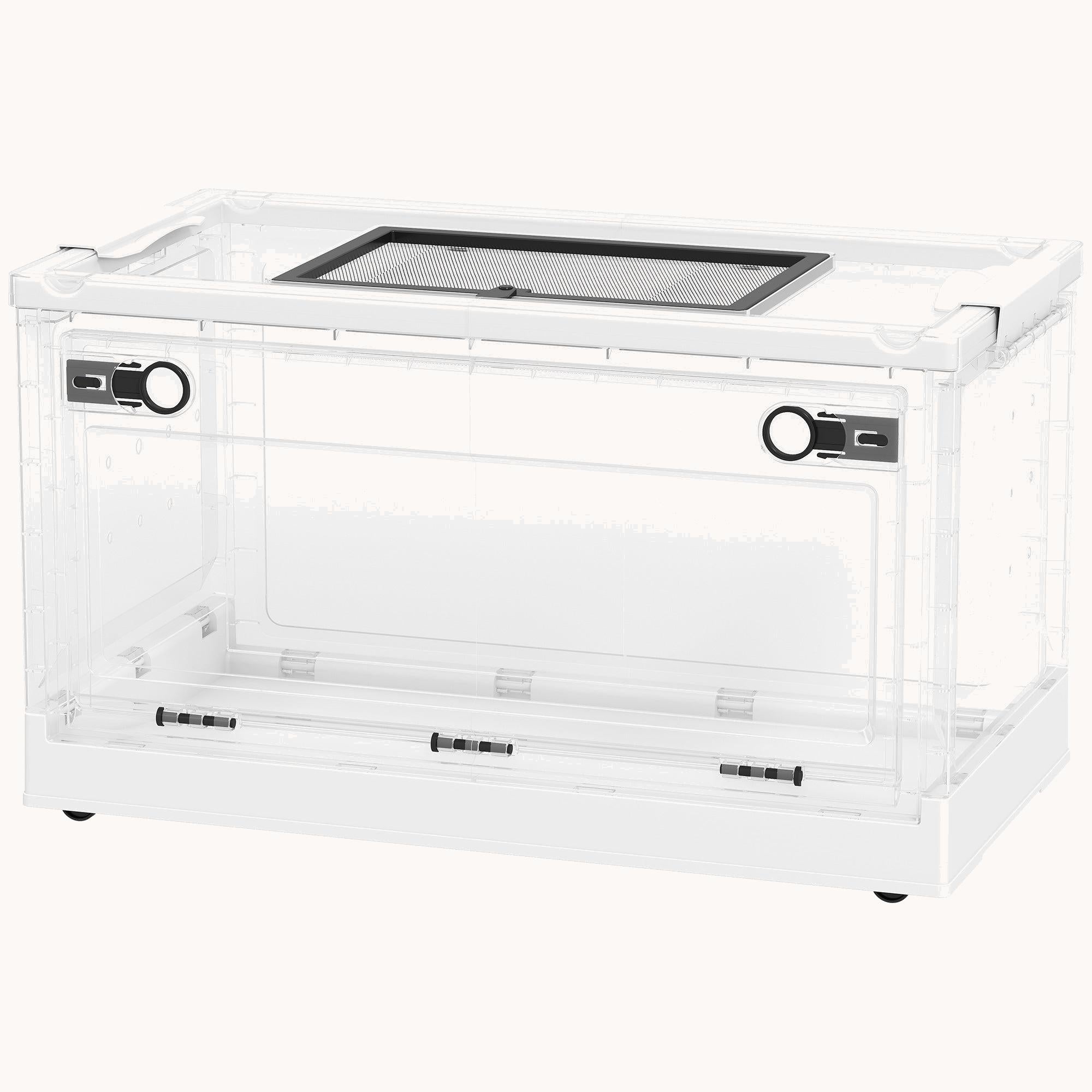 pawhut-cage-hamster-22-empilable-avec-grande-porte-frontale-et-ventilation-blanc image 2