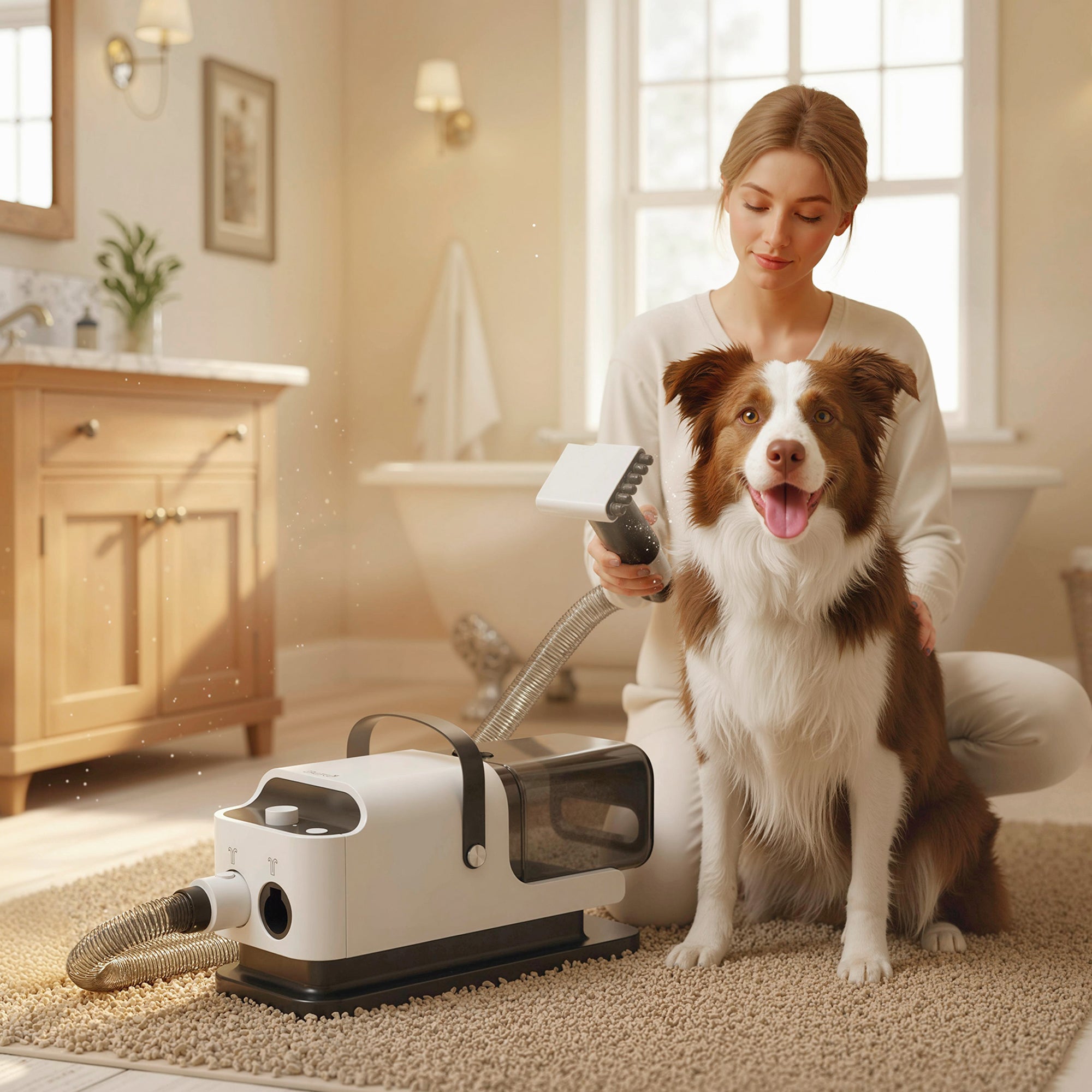 pawhut-aspirateur-toilettage-chien-5-en-1-avec-s-chage-1-8l-12000-pa image 4