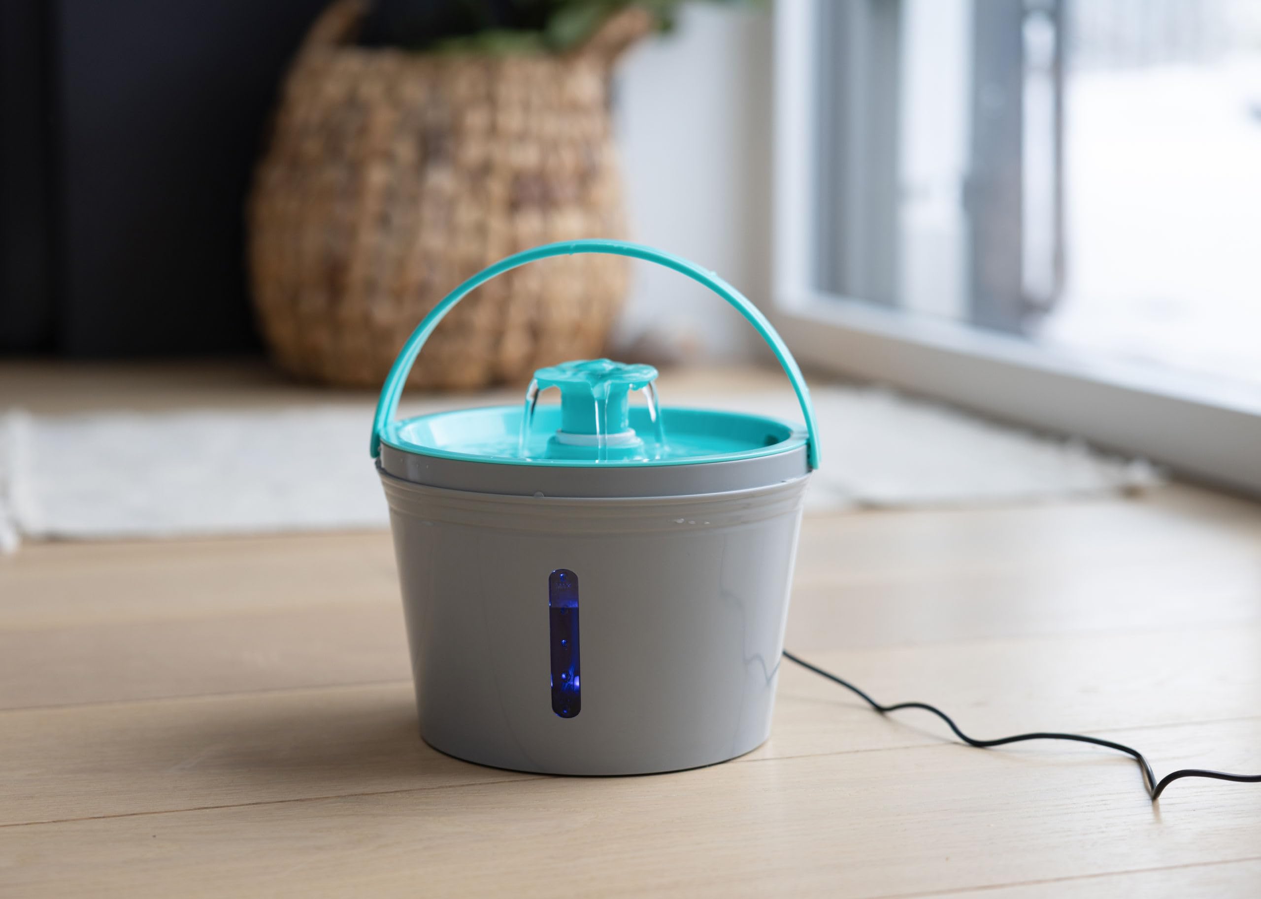 kerbl-pet-fontaine-eau-1-6-l-gris-bleu-usb-avec-filtre-charbon image 7