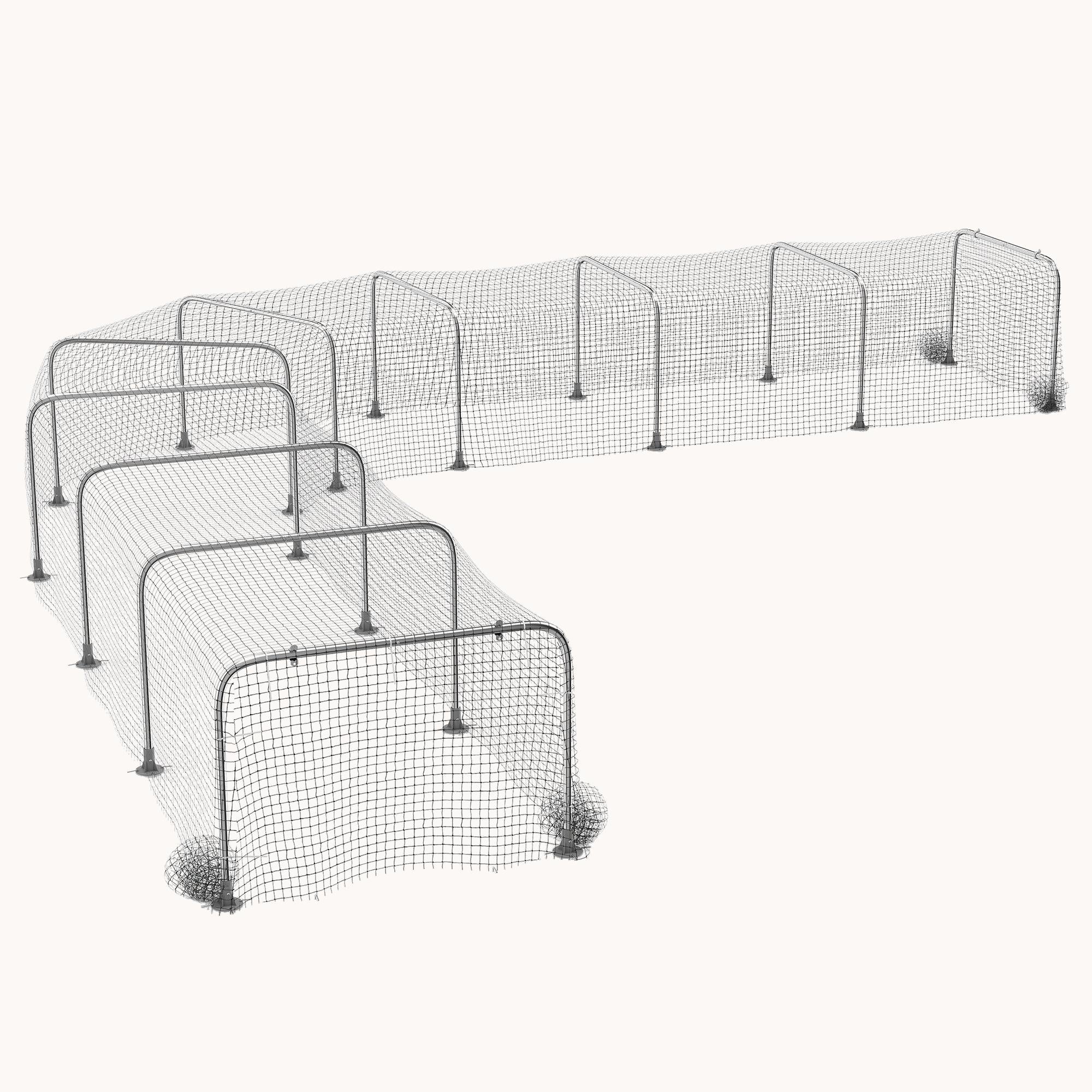 pawhut-parc-grillag-extra-long-899-x-99-cm-10-arches-galvanis-argent image 2