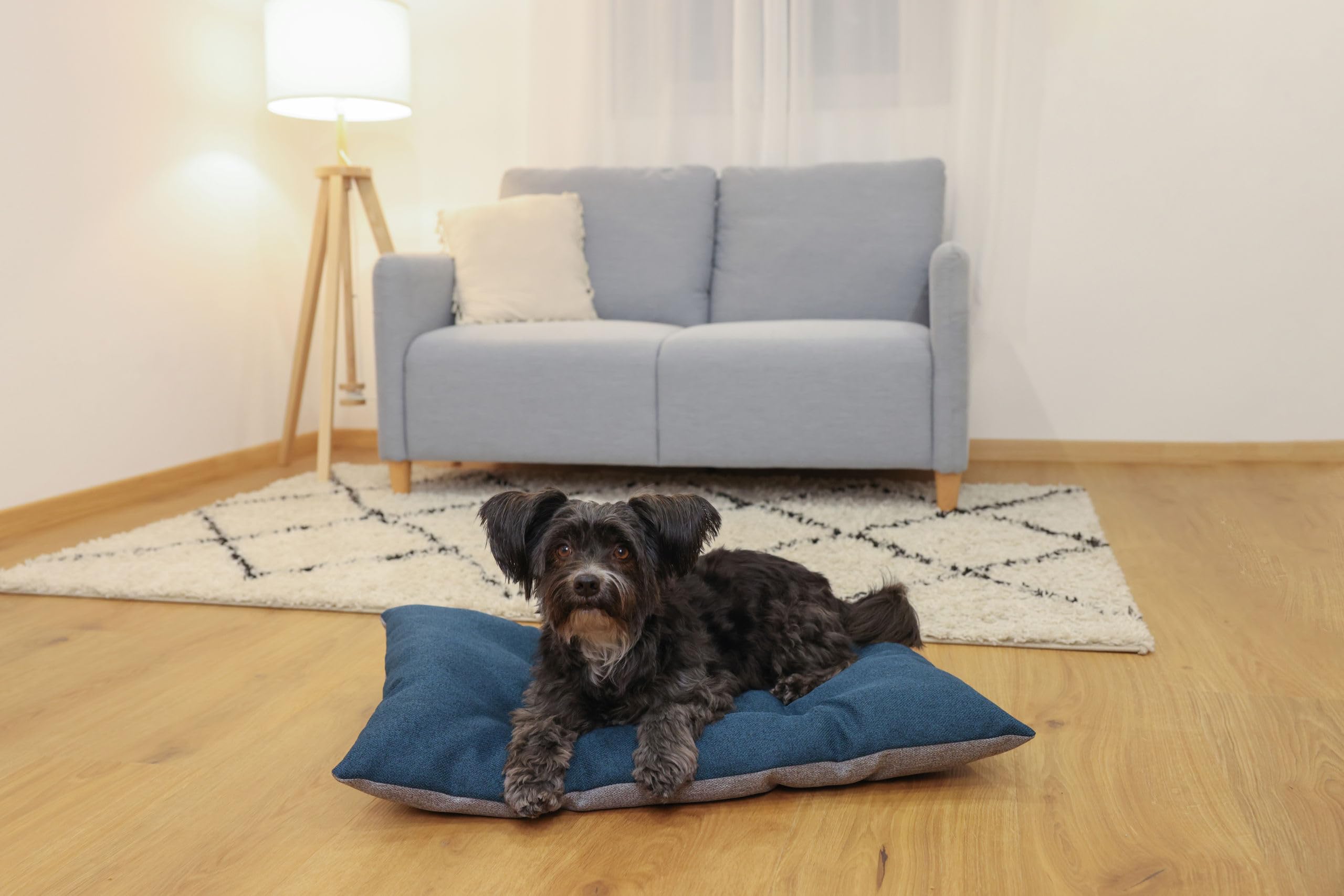 kerbl-pet-ely-coussin-r-versible-chiens-et-chats-gris-p-trole-75x115-cm image 5