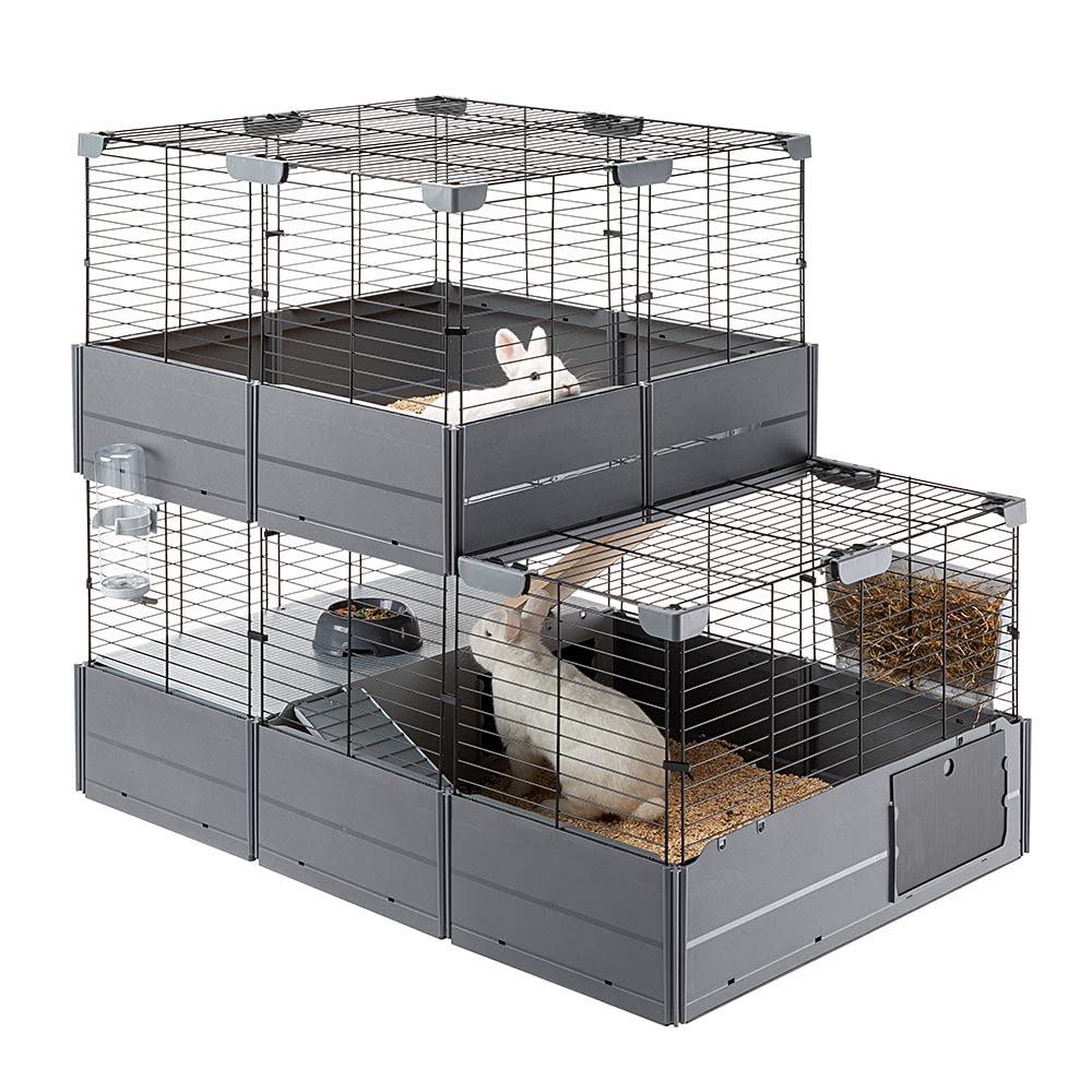 ferplast-multipla-double-cage-modulable-2-niveaux-lapins-et-cochons-d-inde-107-5 image 1
