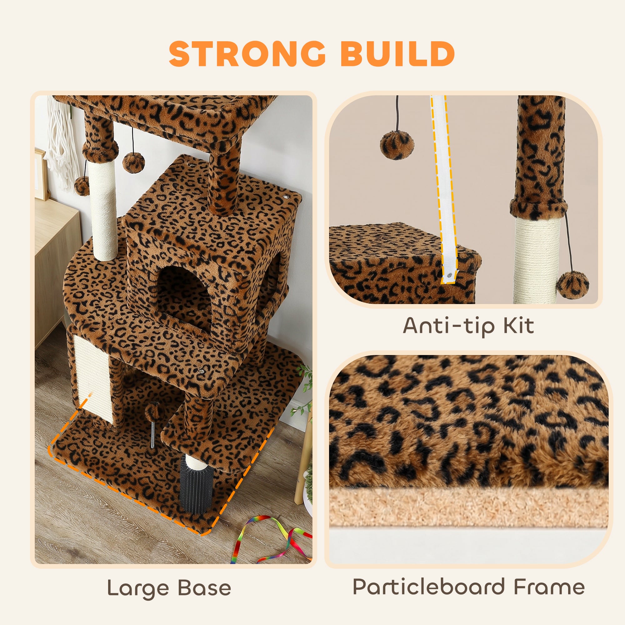 pawhut-arbre-chat-132-cm-pour-grands-chats-avec-griffoirs-niche-et-plateformes-i image 8