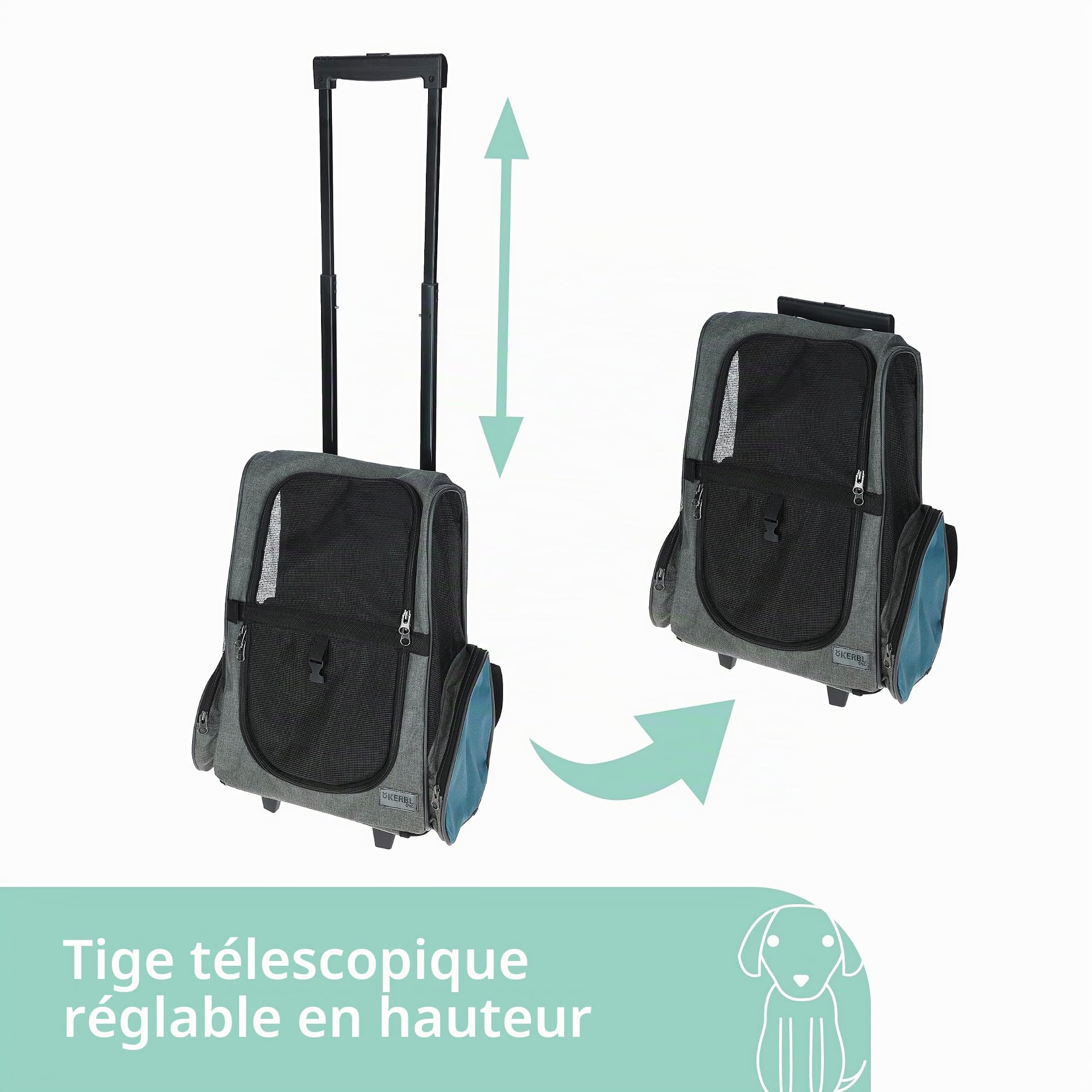kerbl-pet-vacation-chariot-de-transport-pour-chien-et-chat-41x26x55-cm-gris-bleu image 6