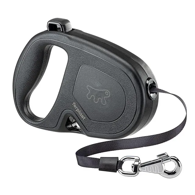 ferplast-flippy-one-laisse-enrouleur-sangle-5-m-pour-chiens-jusqu-50-kg-noir image 1