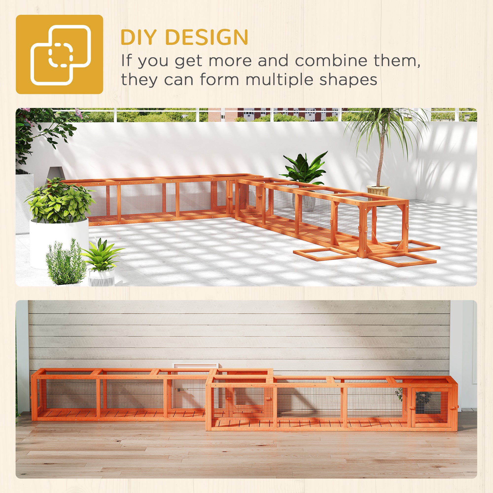 pawhut-tunnel-labyrinthe-ext-rieur-pour-chat-79-extensible-4-portes-orange image 7