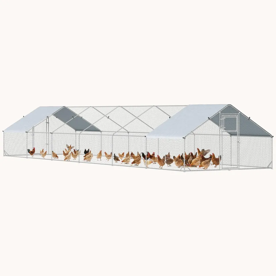 pawhut-parc-poulailler-extra-large-avec-toit-et-couverture-imperm-able-11-9-m-x- image 1
