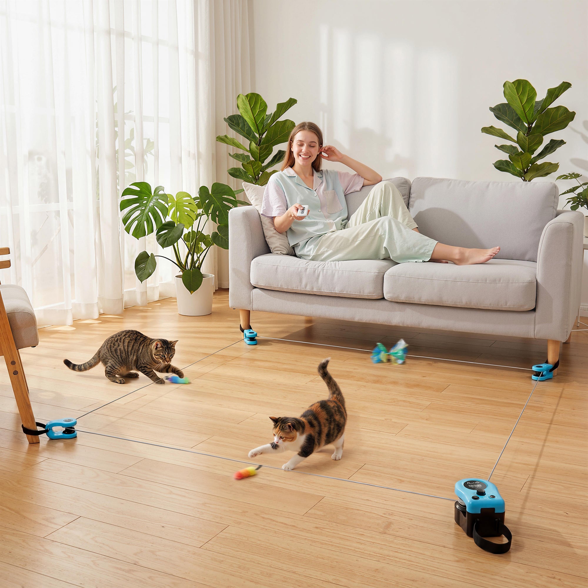 pawhut-jouet-chat-rechargeable-avec-t-l-commande-circuit-diy-et-son-souris image 3