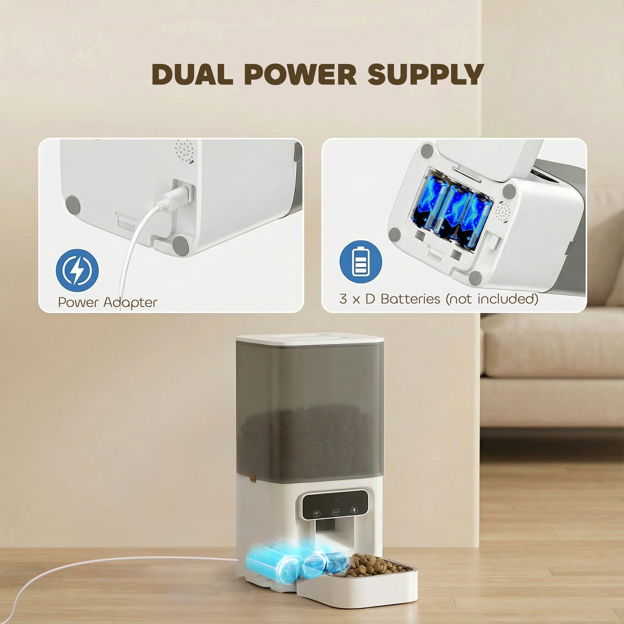pawhut-distributeur-automatique-pour-chat-4-5-l-avec-bol-inox-wifi-jusqu-10-repa image 8