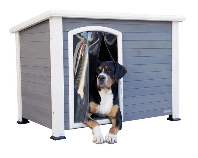 kerbl-pet-niche-chien-kenny-blanc-gris-113-x-77-x-81-cm-bois image 1