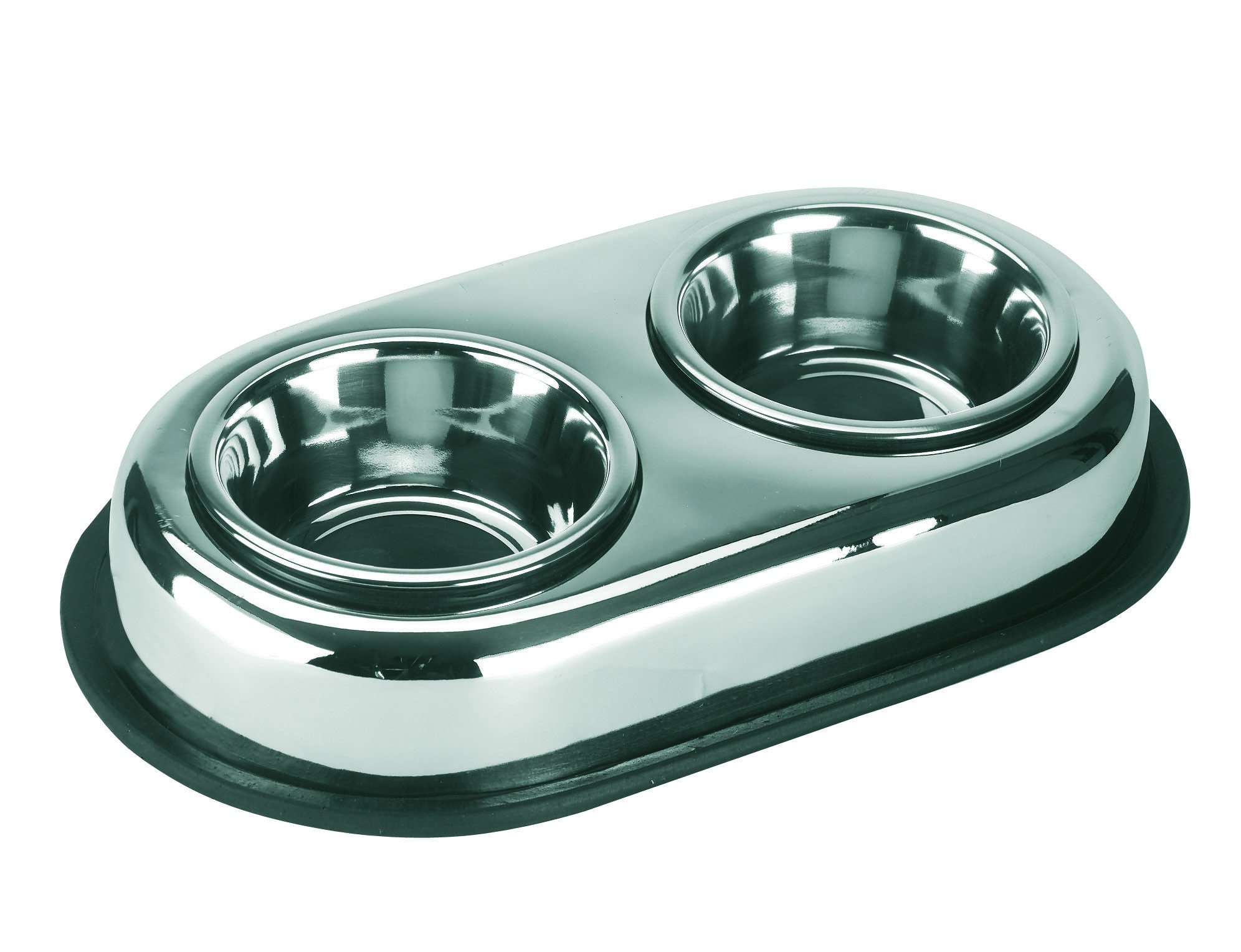 kerbl-duo-gamelle-inox-2-x-450-ml-sur-socle-antiglisse image 1