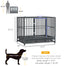 pawhut-cage-chien-heavy-duty-43-roulettes-verrouillables-double-porte-et-bac-amo image 5