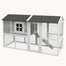 pawhut-poulailler-bois-2-tages-77-5-avec-enclos-et-pondoir-3-4-poules-gris-clair image 2