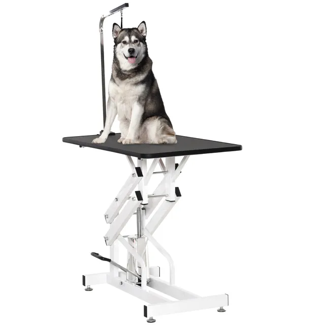 pawhut-table-de-toilettage-hydraulique-pour-chien-43-charge-440-lb-noir image 1