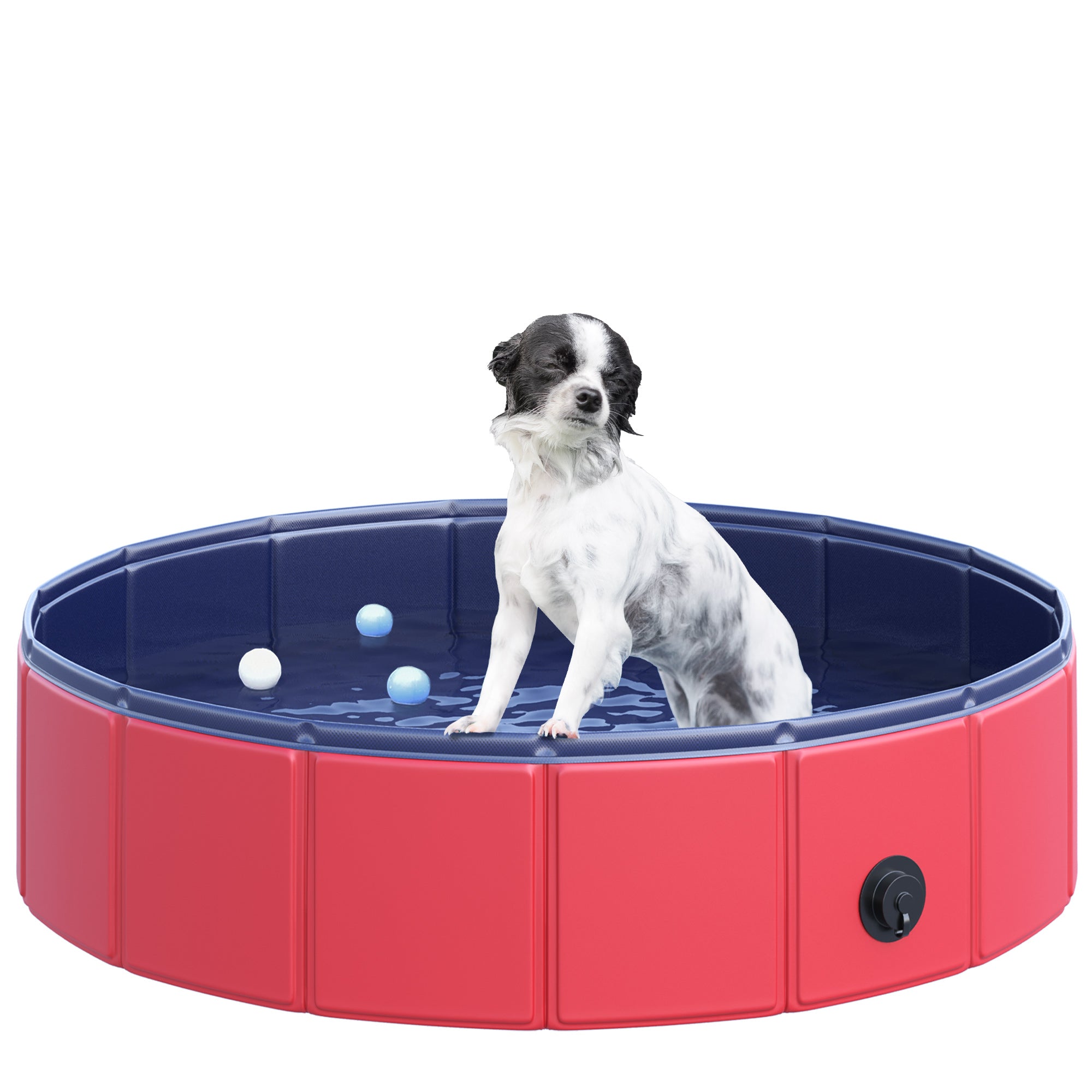 pawhut-piscine-pliante-pour-chien-80-x-20-cm-rouge-avec-fond-antid-rapant image 1