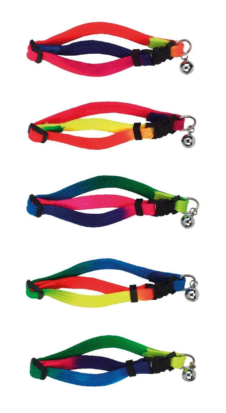 kerbl-pet-collier-pour-chat-rainbow-multicolore-lot-de-3-pcs-avec-clochette image 1