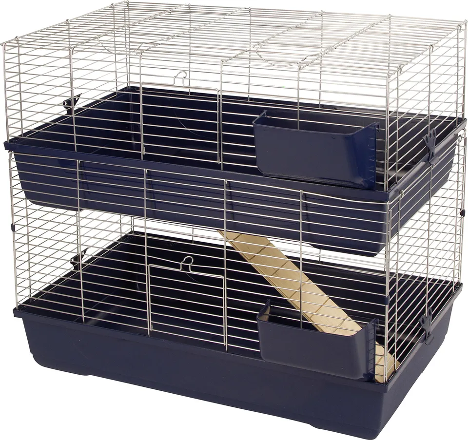 kerbl-maxi-baldo-twin-cage-pour-petits-animaux-2-niveaux-100-x-53-x-86-cm image 1