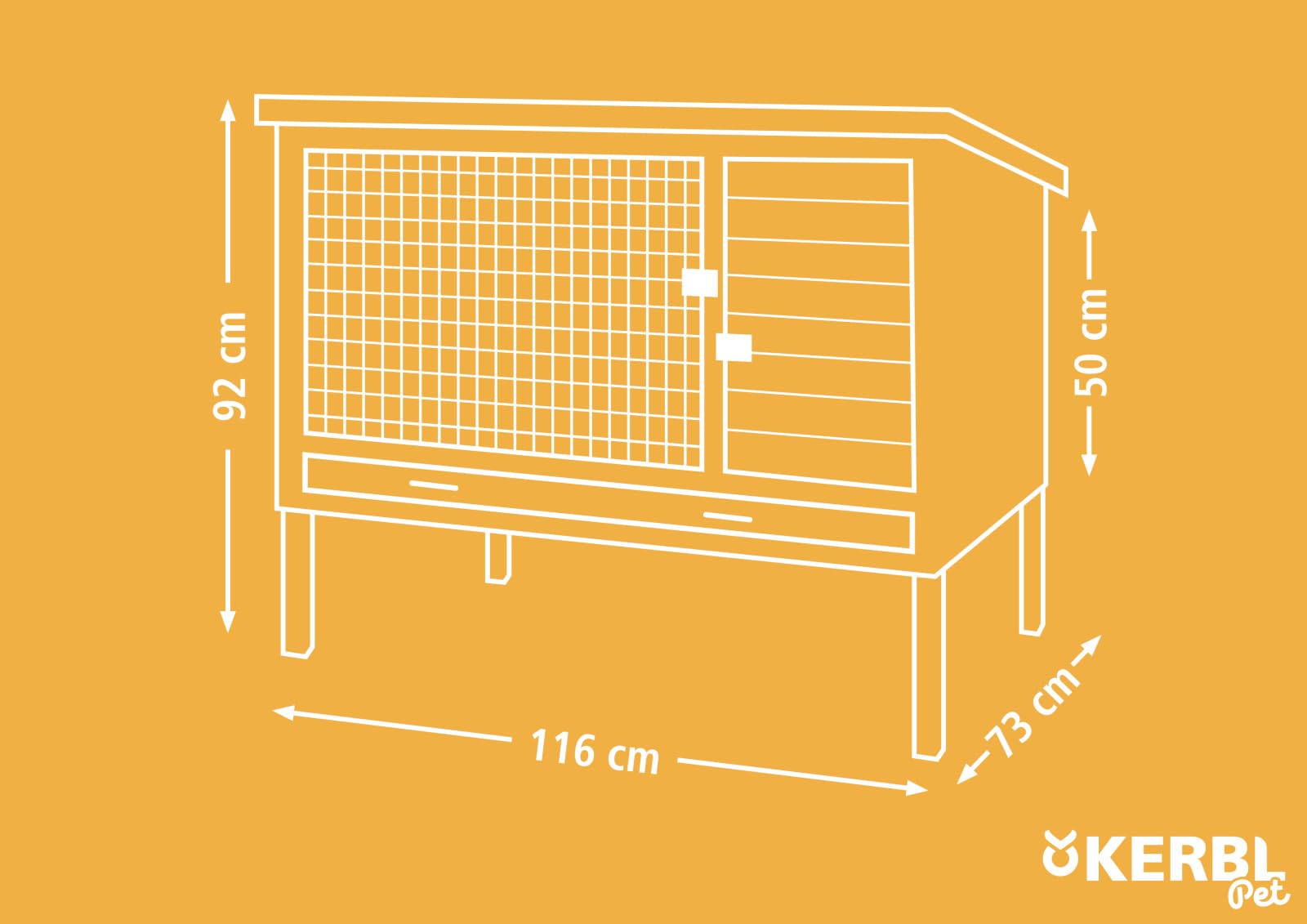 kerbl-samy-xl-clapier-eco-plastique-pour-lapins-116x73x92-cm image 6