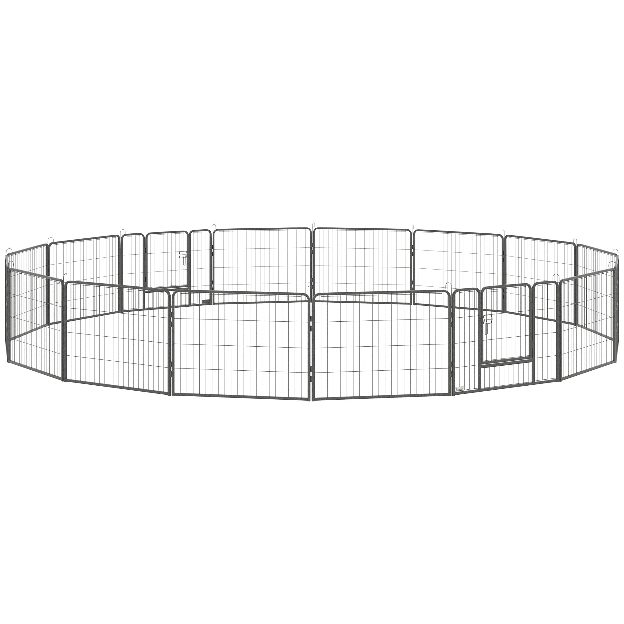 pawhut-parc-pour-chien-m-tallique-16-panneaux-60-cm-haut-int-rieur-ext-rieur-ave image 2