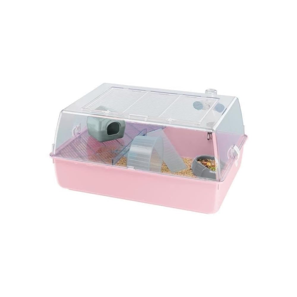 ferplast-mini-duna-hamster-55x39x27-cm-rose-bonbon-avec-accessoires image 1