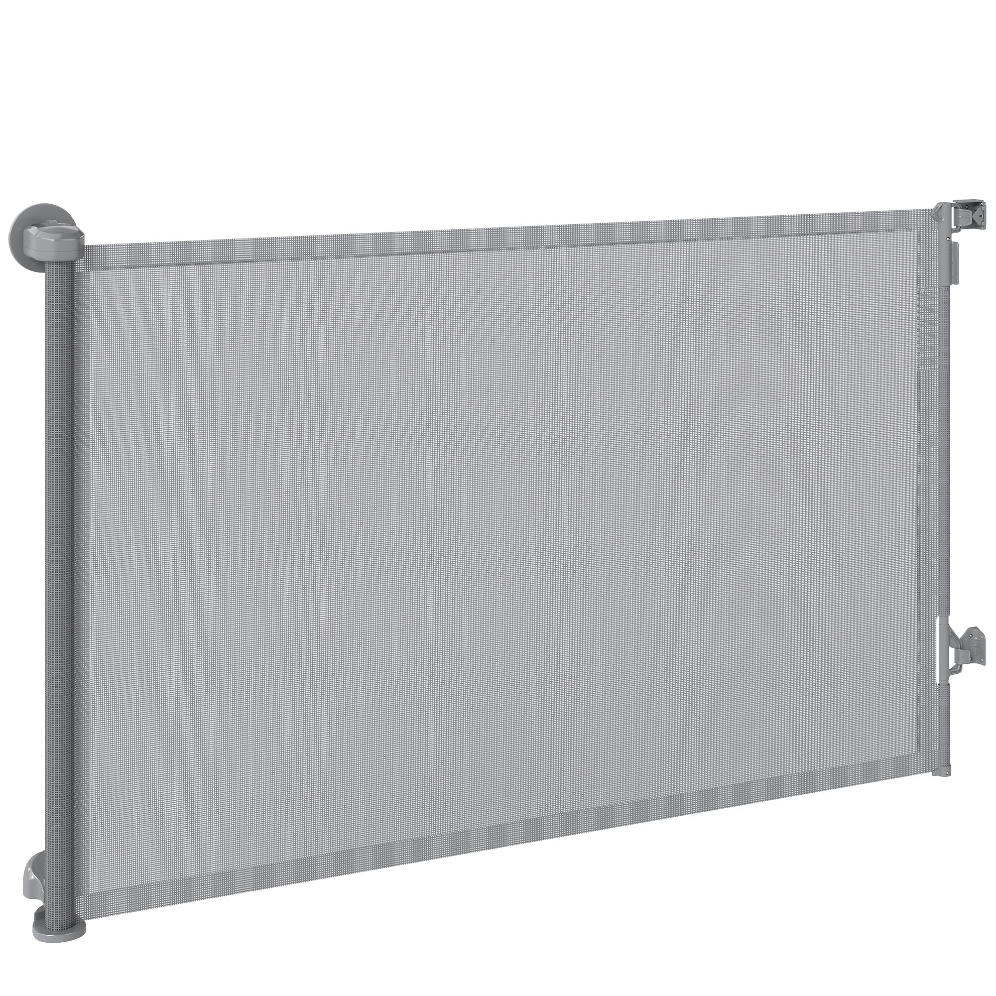 pawhut-barri-re-pour-chien-et-b-b-r-tractable-jusqu-140-cm-sans-barre-basse-gris image 2