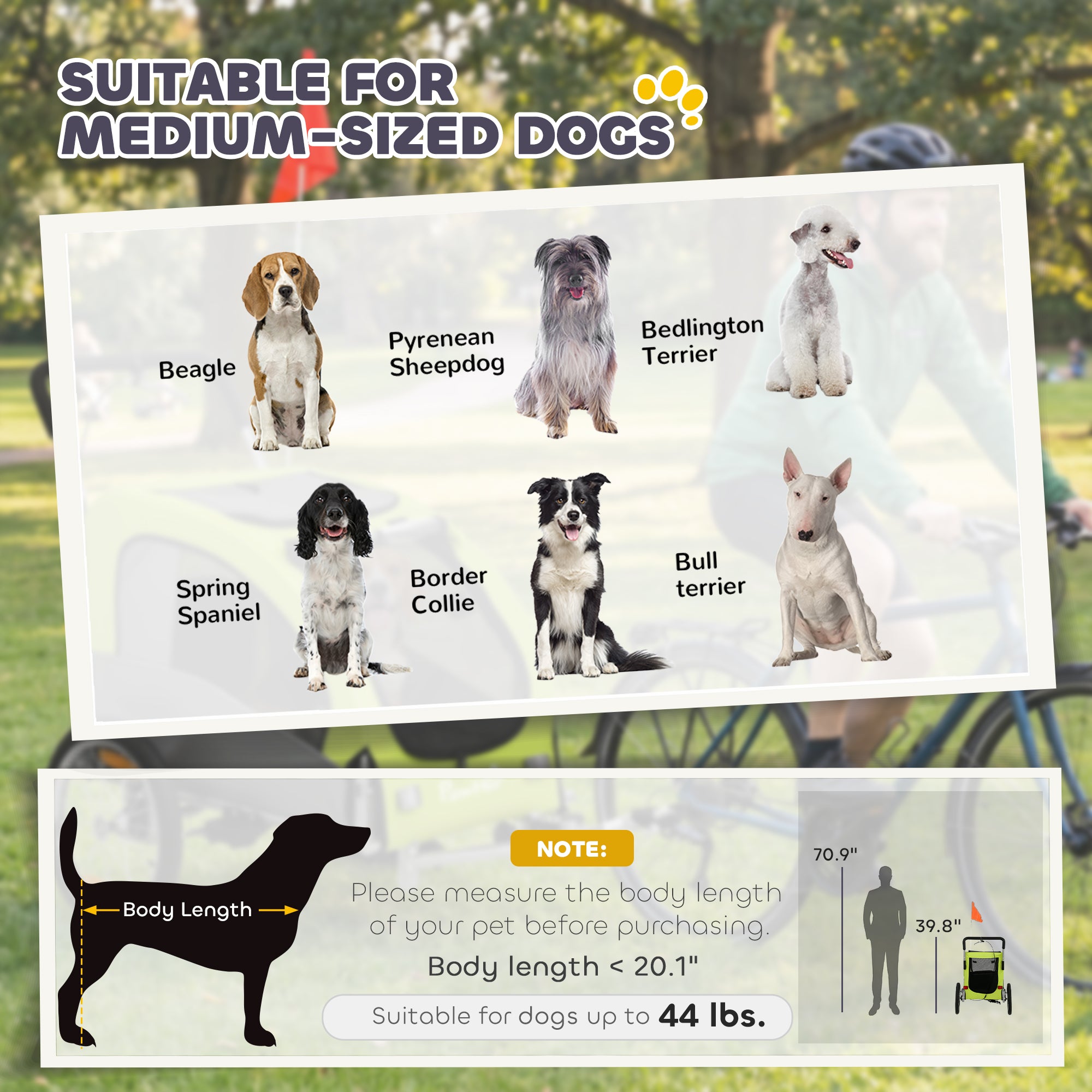 pawhut-remorque-v-lo-et-poussette-chien-2-en-1-jusqu-20-kg-verte image 7