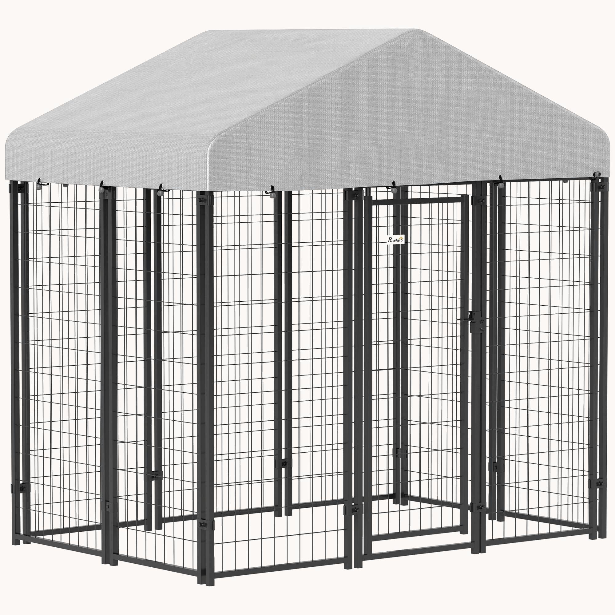 pawhut-chenil-ext-rieur-pour-chien-moyen-5-9-x-4-x-6-avec-toit-s-curis image 1