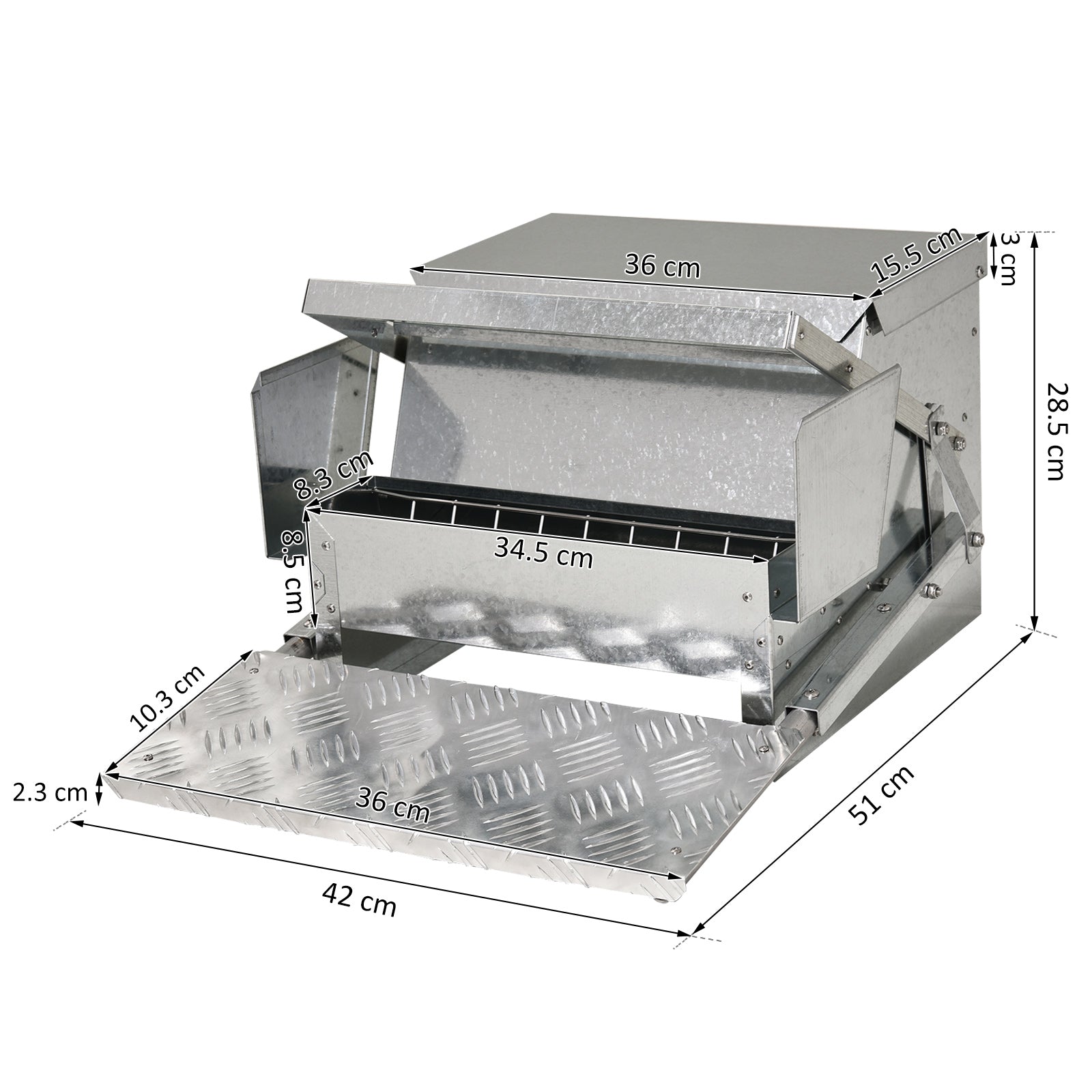 pawhut-mangeoire-poules-automatique-11-5-kg-tanche-pour-10-poules image 5