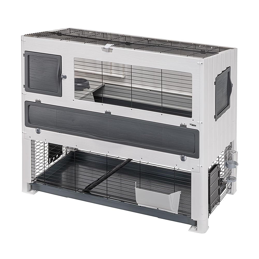 ferplast-bonnie-large-cage-lapin-2-niveaux-128x64x113-cm-avec-enclos image 1