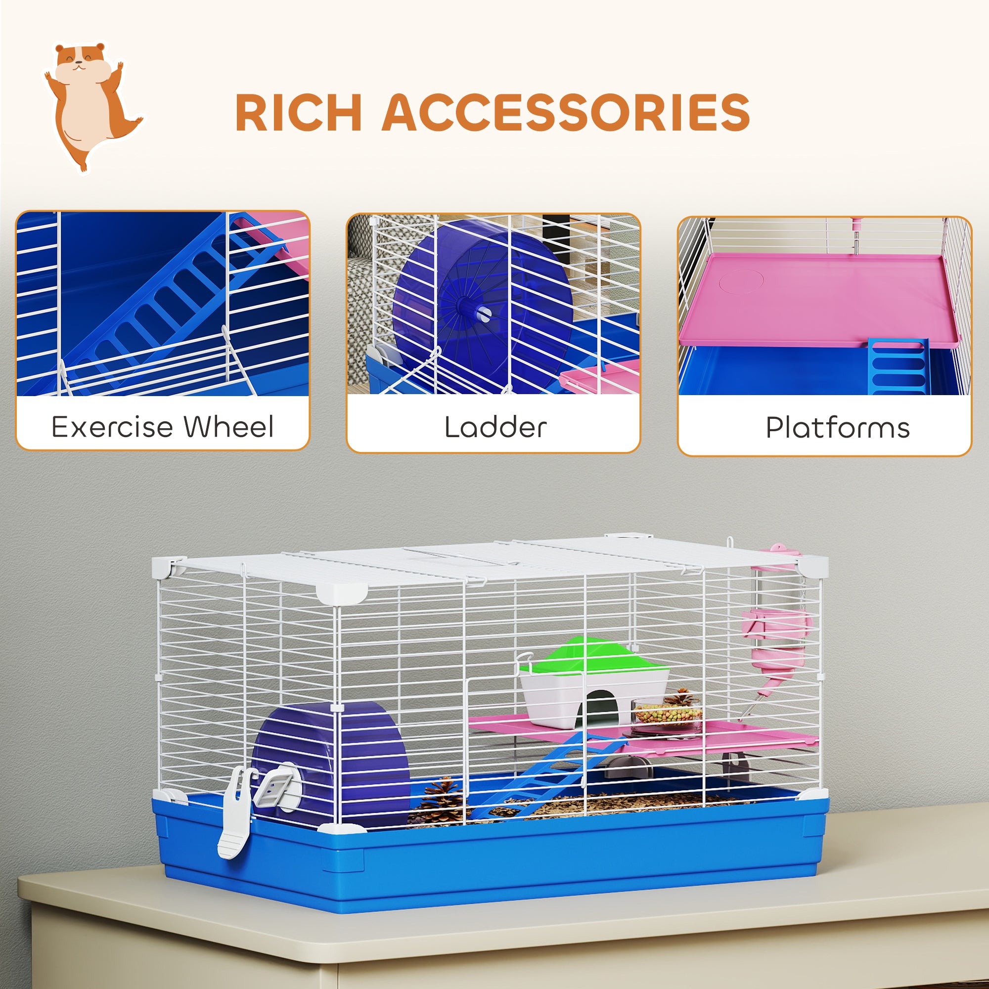 pawhut-cage-hamster-18-5-2-tages-avec-roue-biberon-et-gamelle-bleu image 8
