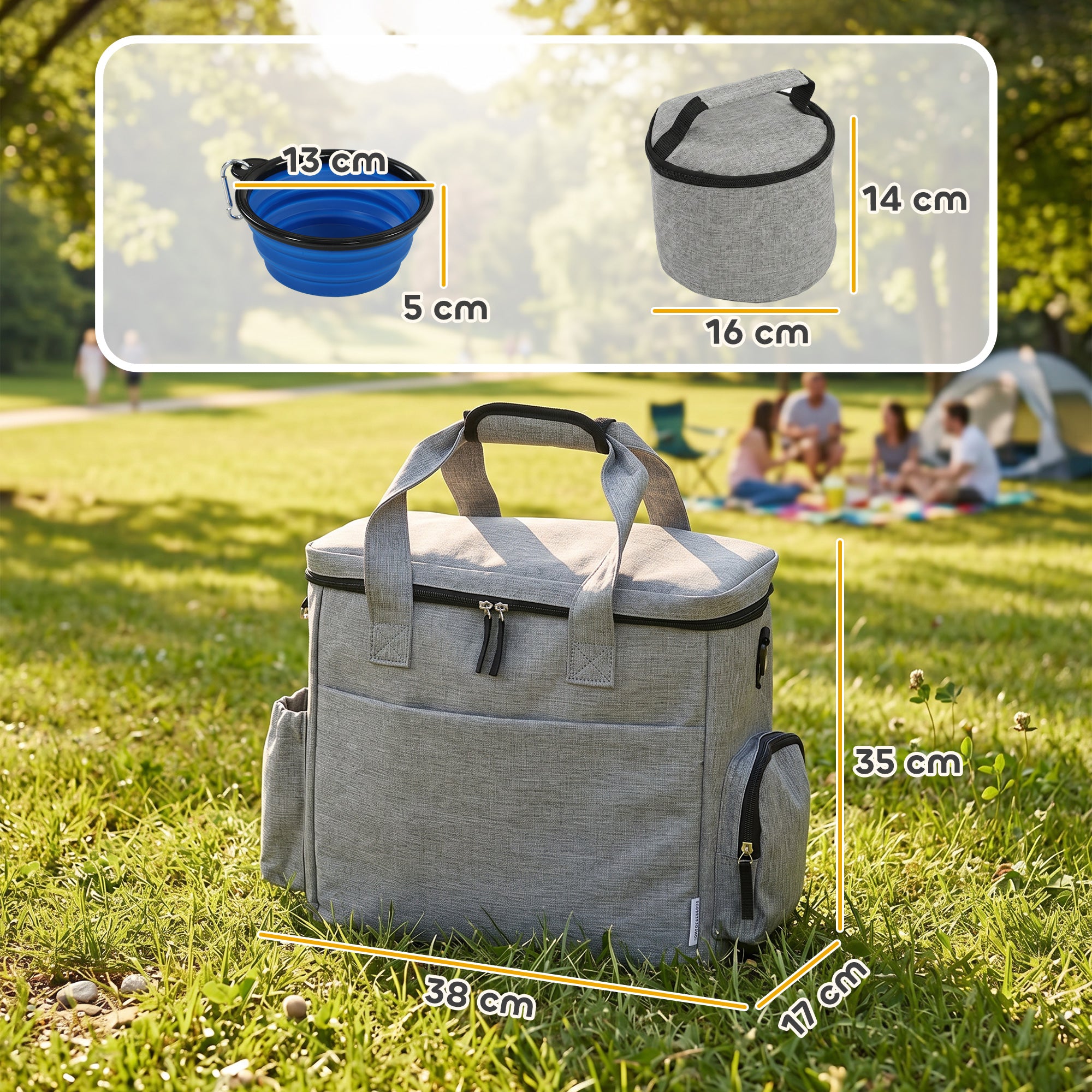 pawhut-sac-de-voyage-pour-chien-avec-poches-2-bo-tes-et-gamelle-pliable-gris-cla image 5