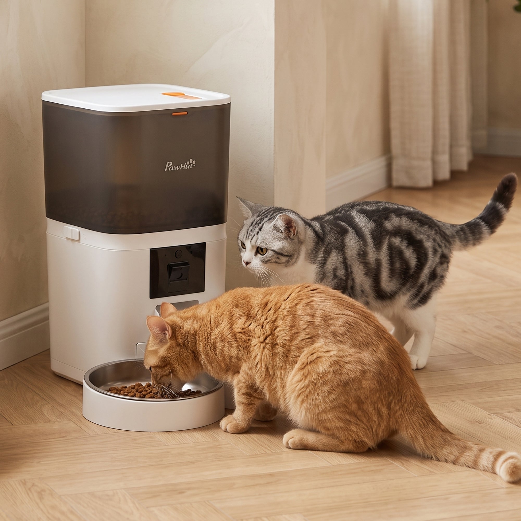 pawhut-distributeur-croquettes-chat-automatique-6l-avec-cam-ra-hd-wifi-2-4g-5g-e image 3