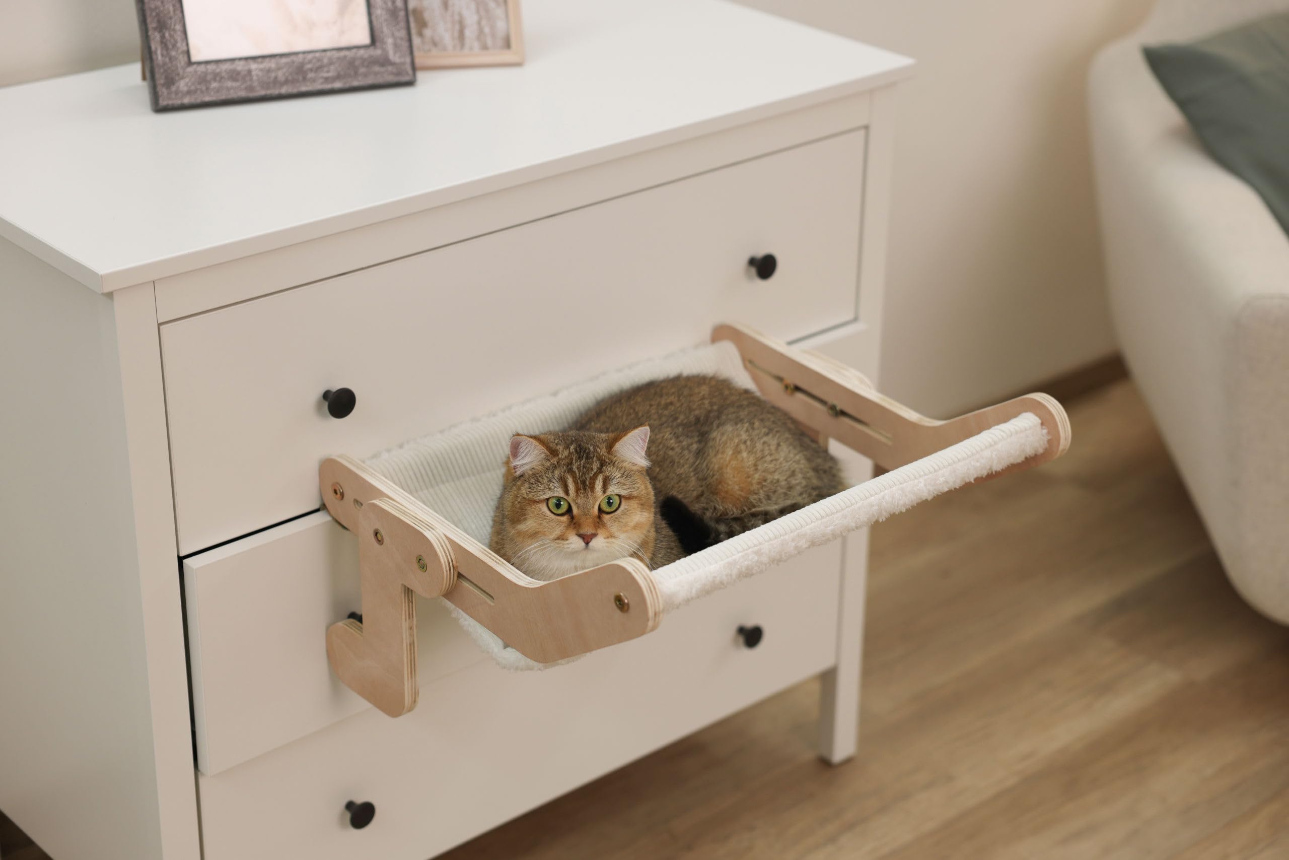 kerbl-pet-nap-hamac-pour-chat-blanc-49-5-x-43-cm-bois-et-polyester image 2