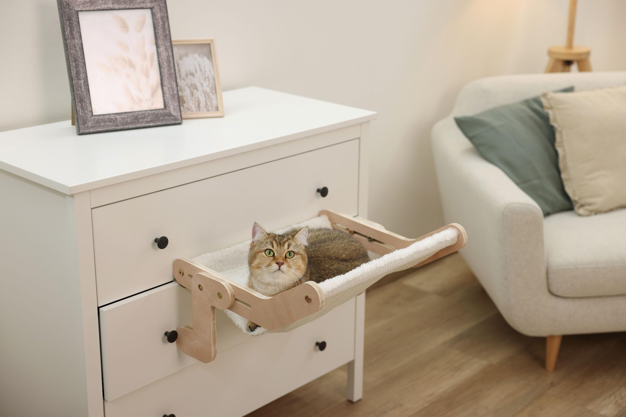 kerbl-pet-nap-hamac-pour-chat-blanc-49-5-x-43-cm-bois-et-polyester image 3