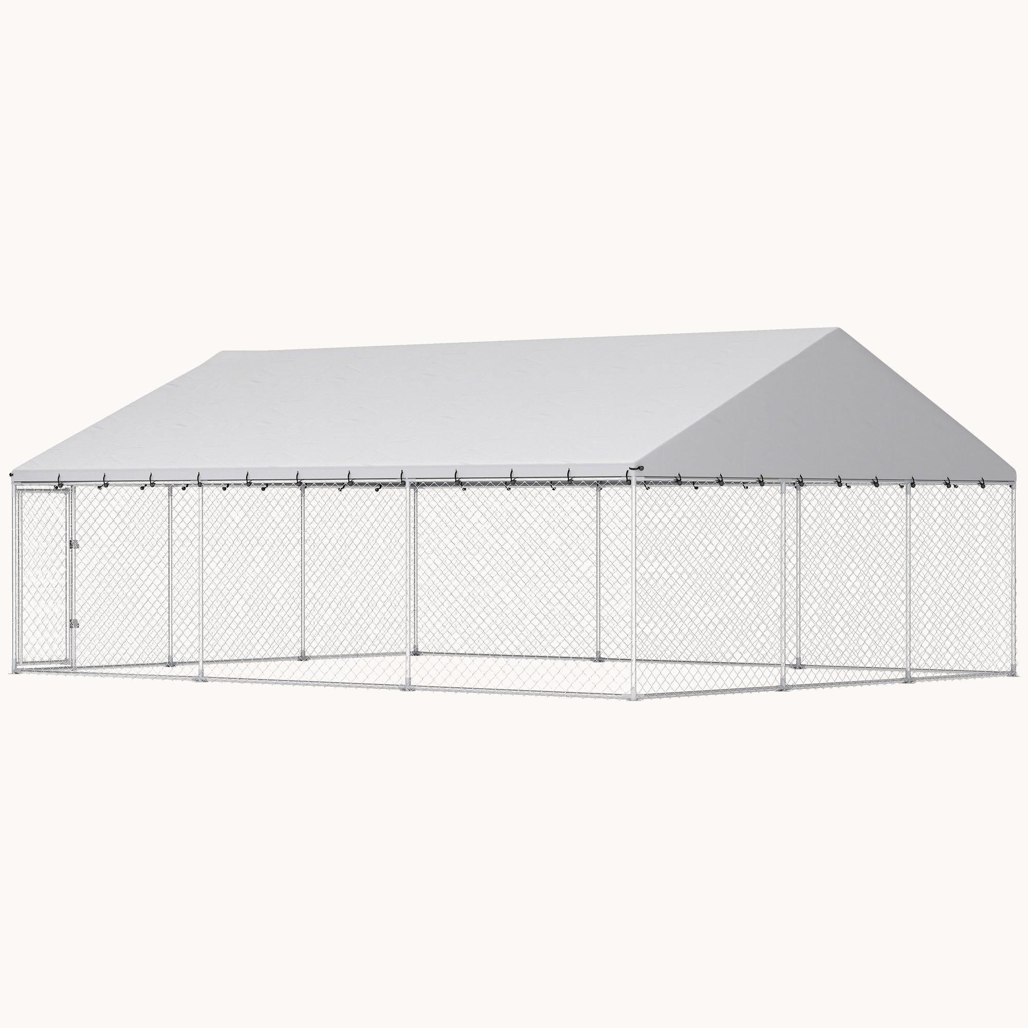 pawhut-enclos-ext-rieur-extra-large-pour-chien-avec-toit-imperm-able-6-1-x-4-6-m image 2