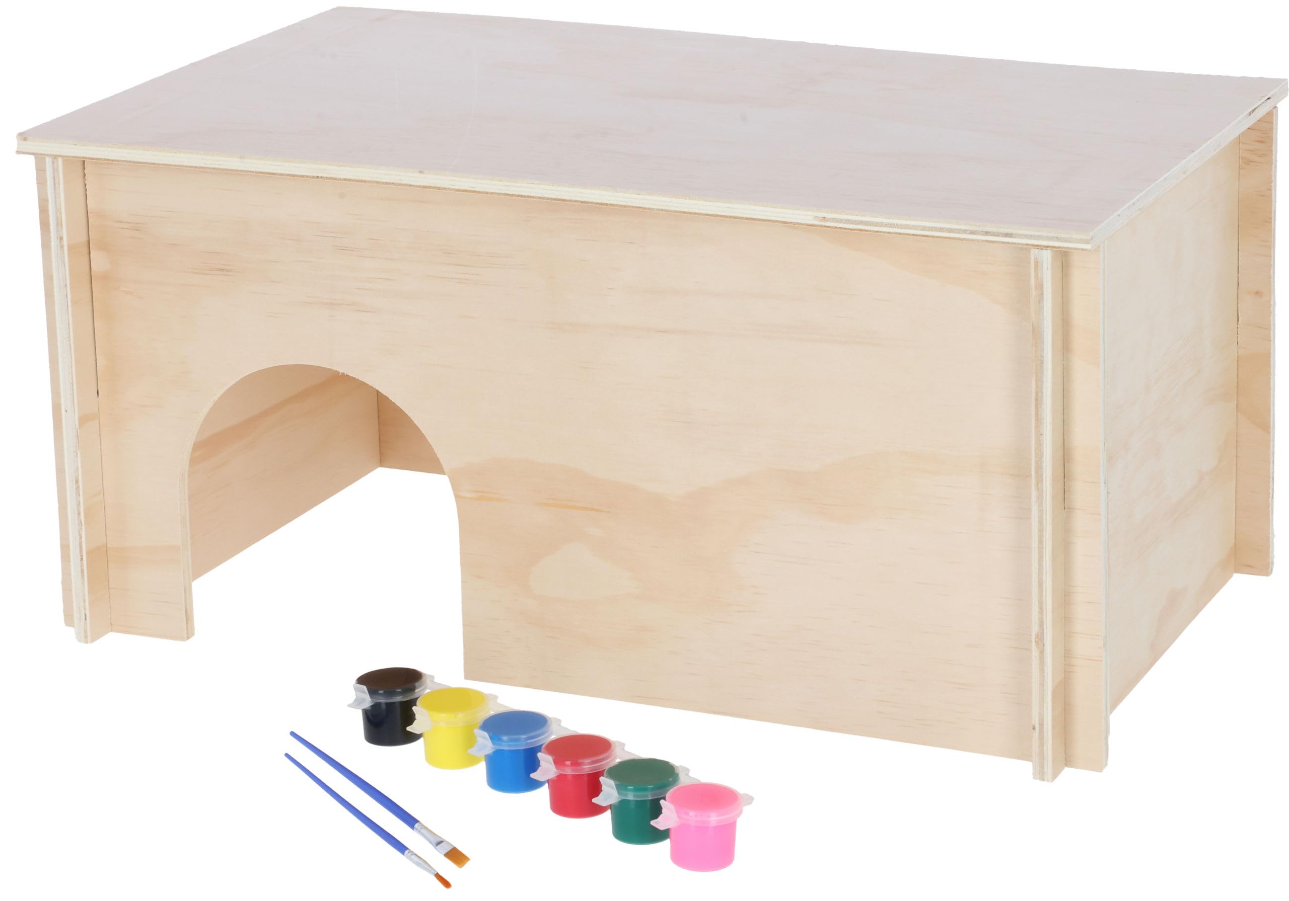 kerbl-maison-pour-rongeurs-peindre-clapier-bois-50x29x24-cm-2-entr-es-d-cal-es-t image 1
