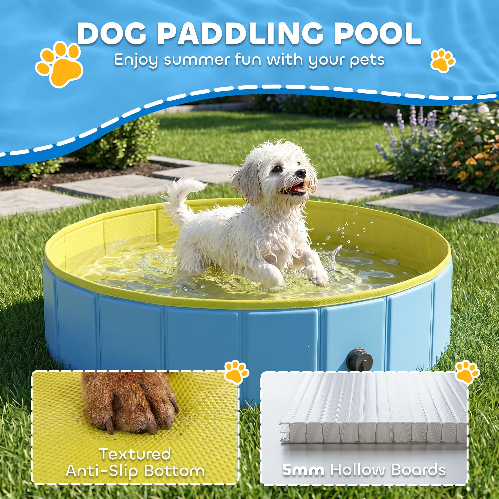 pawhut-piscine-chien-pliable-80-x-20-cm-pvc-antid-rapant-bleu-et-jaune image 6