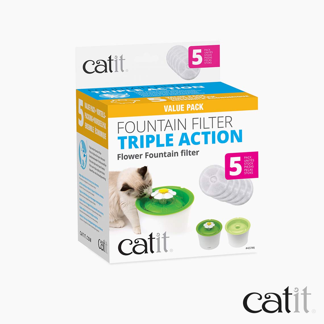 catit-pack-de-5-filtres-triple-action-pour-fontaine-chat-flower-fountain image 6