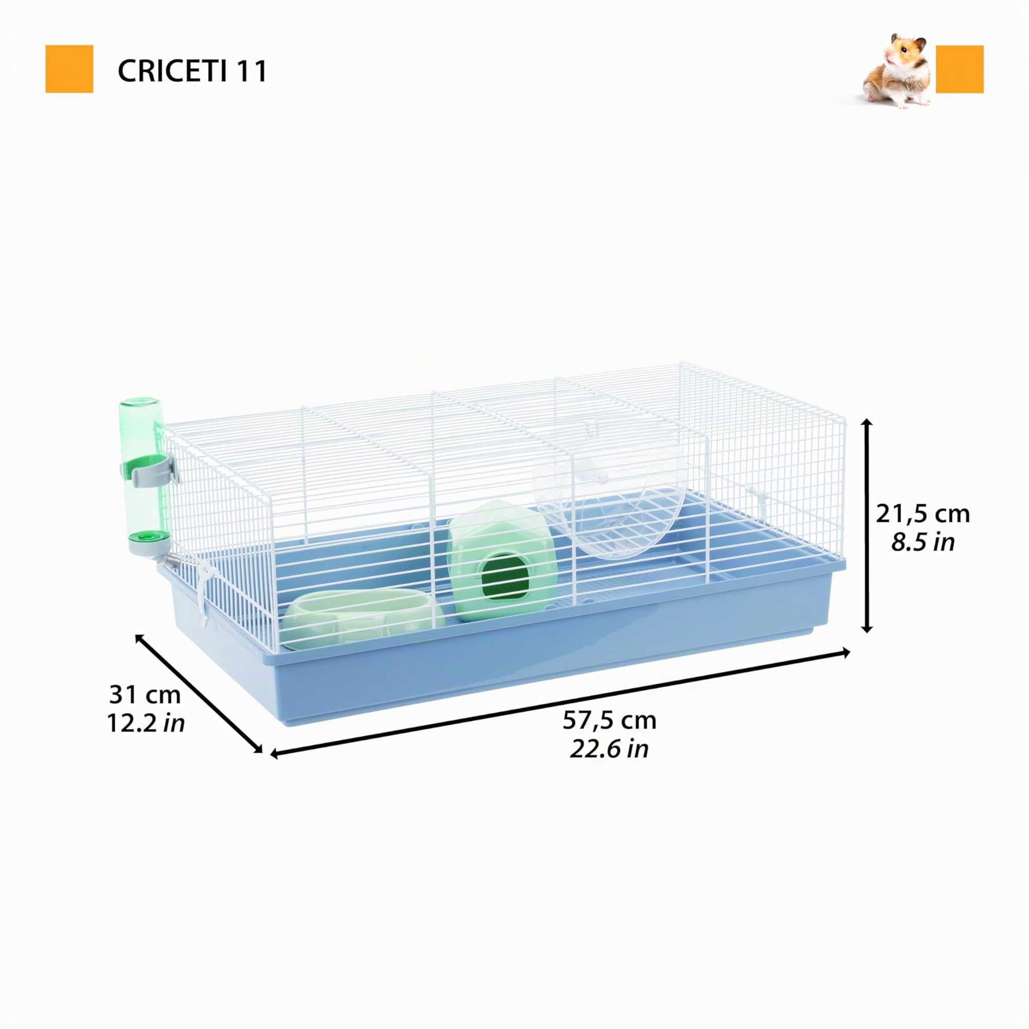 ferplast-criceti-11-cage-pour-hamster-57-5x31x-h21-5-cm-avec-mangeoire-abreuvoir image 3
