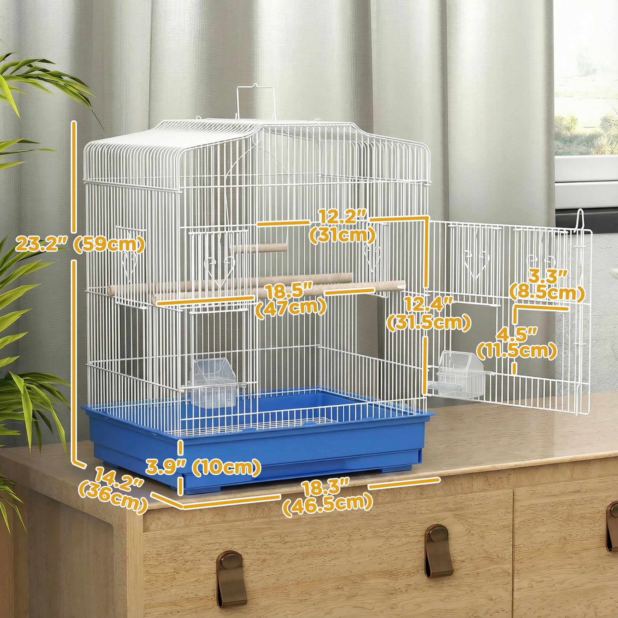 pawhut-cage-pour-oiseaux-23-pour-pinsons-canaris-et-perruches-avec-perchoirs-por image 5