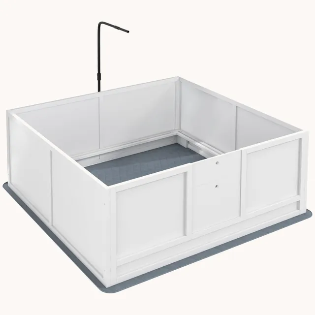 pawhut-parc-de-mise-bas-124-x-120-cm-barre-anti-crasement-et-porte-r-glable image 1