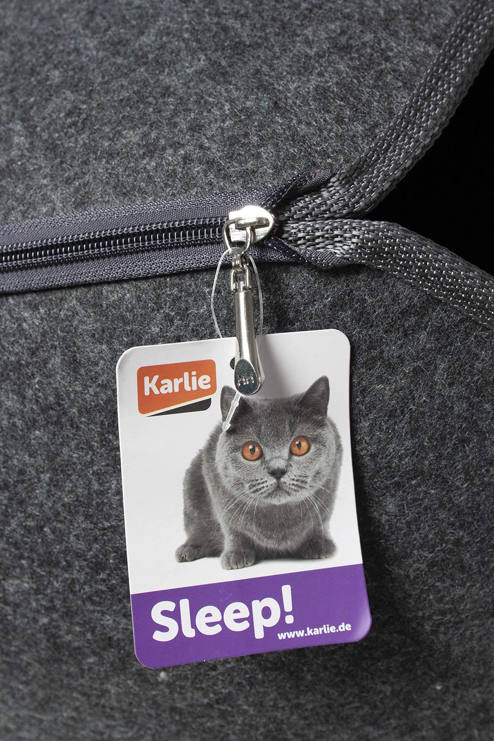 karlie-lu-innu-niche-pour-chat-en-feutre-gris-coussin-peluche-lavable-60-x-57-x- image 4