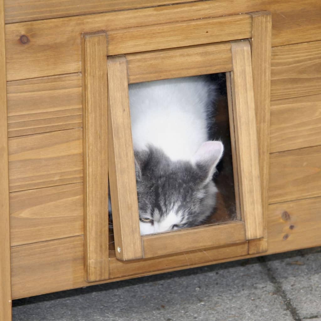 kerbl-maisonnette-pour-chat-lodge-77x50x73-cm-deux-tages image 6