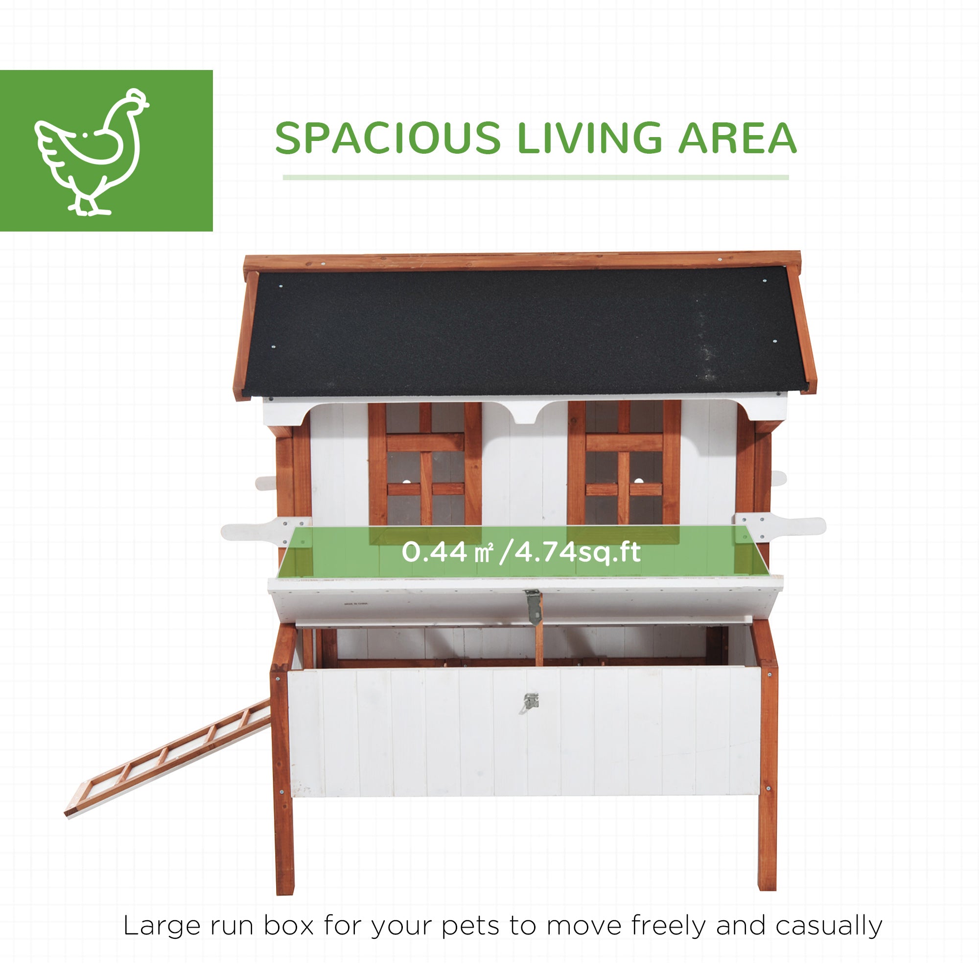 pawhut-poulailler-compact-119-cm-sur-lev-avec-pondoir-pour-3-5-poules image 7