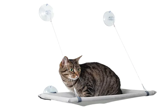 karlie-flamingo-window-lounger-couchette-de-fen-tre-pour-chat-gris-51-5-x-31-x-2 image 1